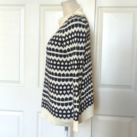 Talbots Geo Print Button Neck Sweater - Picture 3 of 6